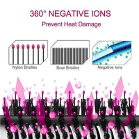 2025 New 3-in-1 Hot Air Comb Fluffy Comb Without Damaging Hair Dry And Wet Roll Straight Dual-Use Negative Ion Styling Comb