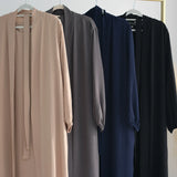 2 Piece Abaya Set Kimono with Inner Dress Muslim Abayas for Women Dubai Luxury Turkey Ramadan Islam Matching Hijab Outfit Kaftan