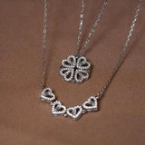 Love Magnetic Pendant Necklace Ladies Clover Necklace Heart Shaped Clover Necklace Lucky 4 In 1 Love Pendant Jewelry Gift