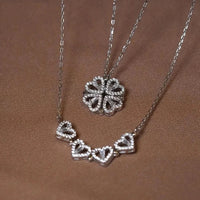 Love Magnetic Pendant Necklace Ladies Clover Necklace Heart Shaped Clover Necklace Lucky 4 In 1 Love Pendant Jewelry Gift