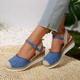 Women Closed Toe Wedge Sandals Summer Buckle Strap Gladiator Shoes Woman Fashion Espadrilles Platform Sandals Sandalias De Mujer