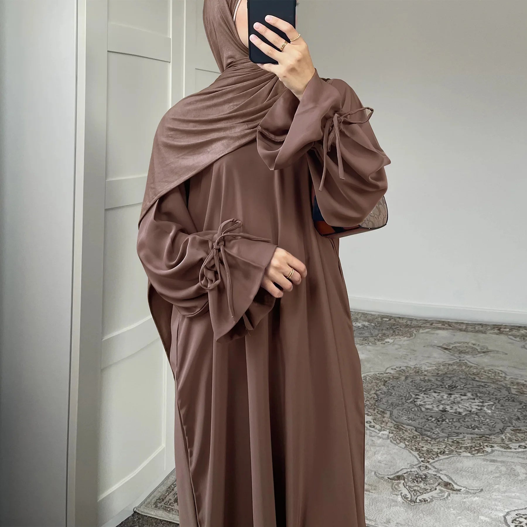 Ramadan Eid Plain Black Abaya Dubai Women drawstring Islam Muslim Maxi Kaftan Dress Kebaya Caftan Marocain Robe Femme Musulmane