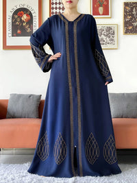Elegant Women's Party Dress Chiffon Loose Open Zipper Abaya Muslim Islamic Clothing Cardigan Style for Special Occasions