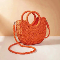 Straw Rattan Beach Handbag
