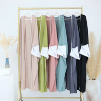 Modest Open Abaya Kimono Kaftan Dubai Islam Muslim Dress Abayas Caftan Marocain Qatar Oman Turkey Clothing For Women Robe Femme