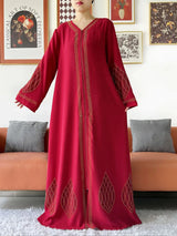 Elegant Women's Party Dress Chiffon Loose Open Zipper Abaya Muslim Islamic Clothing Cardigan Style for Special Occasions