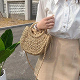 Straw Rattan Beach Handbag
