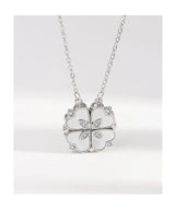 CARLIDANA Luxury Lucky Four Leaf Clover Necklace Love Heart Shell Pendant Choker Necklace for Women Stainless Steel Jewelry Gift