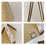 Ladies Beach Bag Vintage Handmade Woven Shoulder Handbag Large Capacity Rattan Bags Summer Vacation Casual Handbags Bolso Mujer