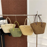 Summer Large Capacity Hand Knitting Straw Bag with Inner Pocket Casual Crochet Beach Handbag Travel Vacation Shopping Tote 2025