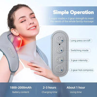 Shiatsu Neck And Back Massager With Soothing Heat Wireless Electric Deep Tissue 5D Kneading Massage Pillow Shoulder Leg Body
