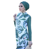3pcs/Set Swimwears Women Printed Stretch Full Cover Hijab Long Sleeves Sport swimming Togs Lslamic Burkinis Wear Bathing Suit