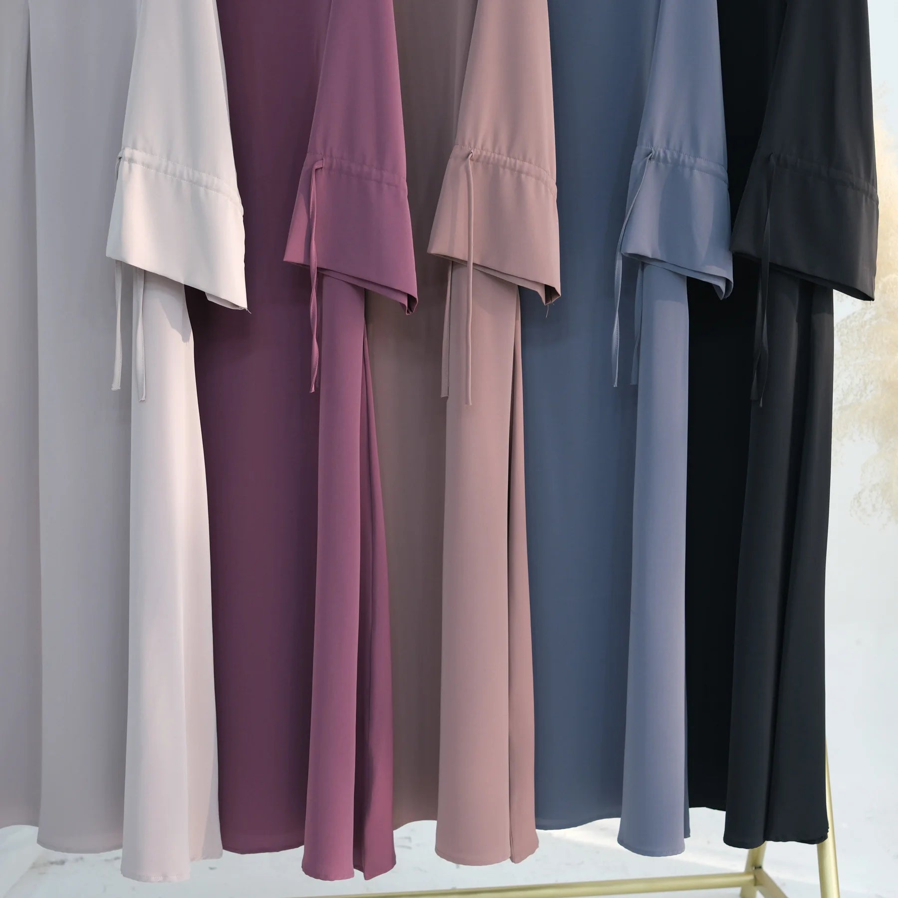 Ramadan Eid Plain Black Abaya Dubai Women drawstring Islam Muslim Maxi Kaftan Dress Kebaya Caftan Marocain Robe Femme Musulmane