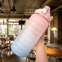 Water Bottle 2 Liter Stay Hydrated Motivated Leakproof Plastic Sport Bottle Portable Travel Outdoor Fitness Cold Water Bottles