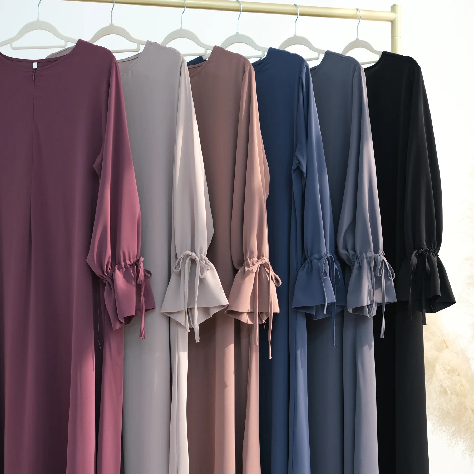 Ramadan Eid Plain Black Abaya Dubai Women drawstring Islam Muslim Maxi Kaftan Dress Kebaya Caftan Marocain Robe Femme Musulmane
