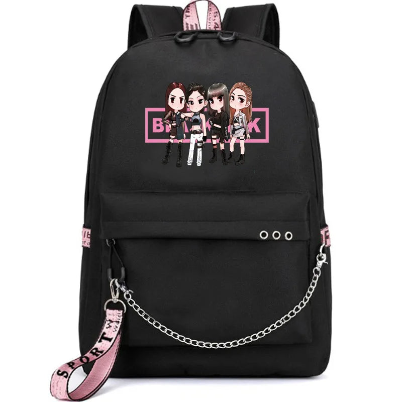 Usb School Bags For Girls Casual Backpack Teenagers Children Bookbags Large Capacity Middle High College Teen Schoolbag