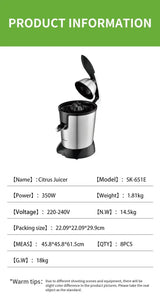 Houselin Electric Orange Juicer , Stainless Steel Citrus Squeezer, With New Ultra-Powerful Motor and Soft Grip Handle