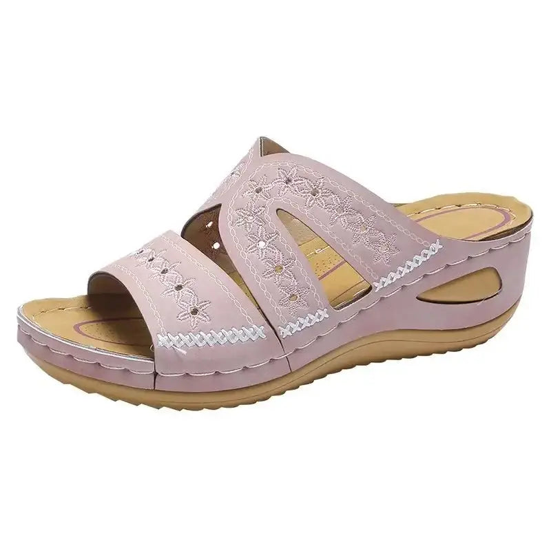 Wedge Ladies Sandals Vintage Slippers for Women Orthopedic Anti-slip Open Toe Sandals Thick Bottom Female Platform Retro Shoes