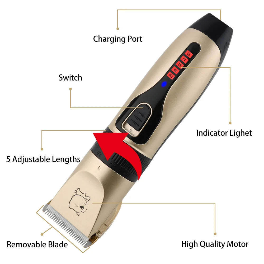 Electric Dog Clippers Professional Pet Hair Trimmer Dogs Grooming Hairdresser Hair Cutter Cat Hair Cutting Remover Machine Kit