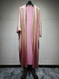Shiny Party Abaya Ramadan Eid Batwing Satin Open Kimono Dubai Luxury Muslim Damen Abayas For Women Kaftan Dress Islamic Clothing