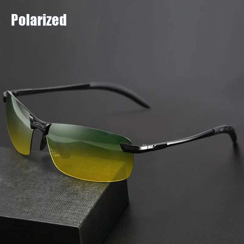 Polarized Sunglasses Men's Day and Night Driving Sun Glasses Vintage Polaroid Sun Glasses Male Windproof Goggle