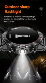 1 ATM Waterproof Smart Sport Watch Men With 450MAh Battery Health Monitoring Bluetooth Call Outdoor Compass Military Smart Watch