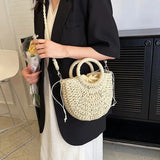 Straw Rattan Beach Handbag