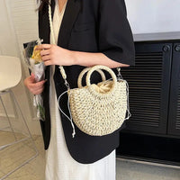 Straw Rattan Beach Handbag
