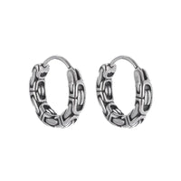 Silver-Plated Carved Flower Drop-Shaped Large Earrings Hypoallergenic Earrings for Women Retro Fashion Casual Party Jewelry