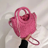 Straw Rattan Beach Handbag