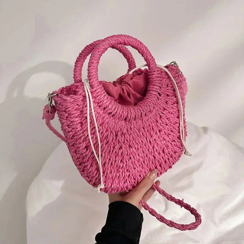 Straw Rattan Beach Handbag