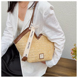 Ladies Beach Bag Vintage Handmade Woven Shoulder Handbag Large Capacity Rattan Bags Summer Vacation Casual Handbags Bolso Mujer