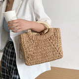 Straw Woven Basket Handbag