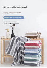 4PCS 70X140CM Soft Stripe Absorbent Microfiber Bath Towel Stripe Towels Quick Drying Absorbent Towels For Bathroom