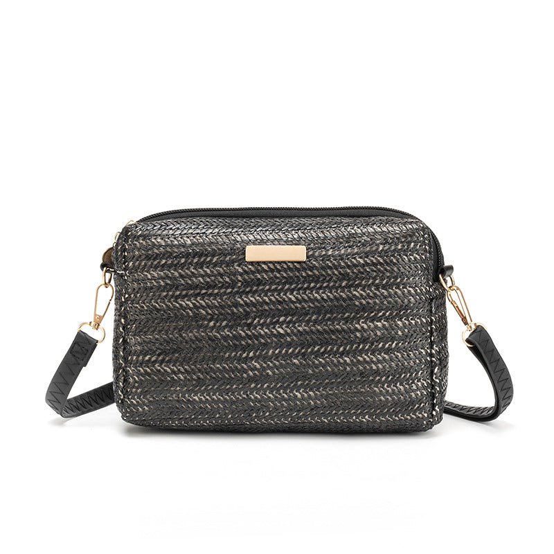 Women Designer Bag One Shoulder Crossbody Bags Fashion Straw Woven Summer Bohemia Beach Bag Small Solid Mobile Phone Coin Purse