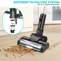 DayPlus Cordless Upright Stick Vacuum Cleaner,3 In 1 Wireles Handheld Vacuum Cleaner 130000RPM Brushless for Carpets, Hard Floor