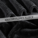 Good Nite Cuddle blanket Fluffy Fleece Day blanket for Adults Soft Sofa blanket Warm & Machine Washable Black