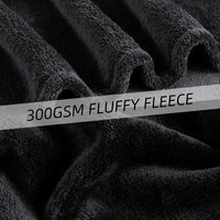 Good Nite Cuddle blanket Fluffy Fleece Day blanket for Adults Soft Sofa blanket Warm & Machine Washable Black