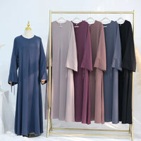 Ramadan Eid Plain Black Abaya Dubai Women drawstring Islam Muslim Maxi Kaftan Dress Kebaya Caftan Marocain Robe Femme Musulmane
