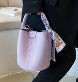 Summer fashion handbag solid color 2025 new style French small fresh shoulder crossbody bag trendy bucket bag