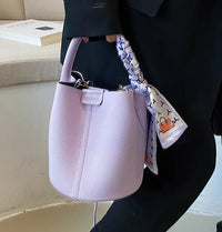Summer fashion handbag solid color 2025 new style French small fresh shoulder crossbody bag trendy bucket bag