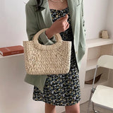 Straw Woven Basket Handbag