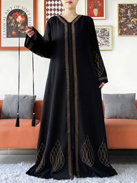 Elegant Women's Party Dress Chiffon Loose Open Zipper Abaya Muslim Islamic Clothing Cardigan Style for Special Occasions