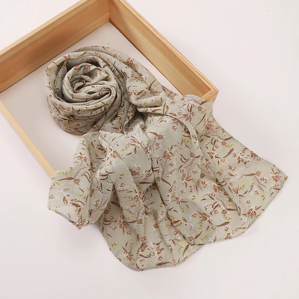 Newest Floral Printed Chiffon Scar