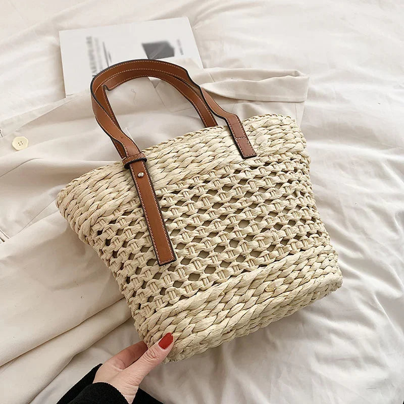 Summer Straw Beach Tote
