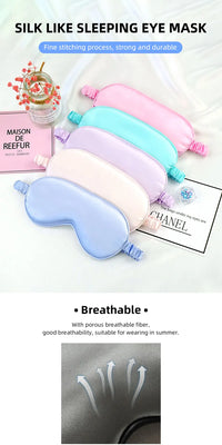 Imitated Silk Eye Patch Shading Sleep Eye Mask Eyepatch Travel Relax Cover Eyeshade Health Sleeping Shield Soft Eye Care Tools