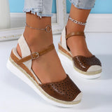 Women Closed Toe Wedge Sandals Summer Buckle Strap Gladiator Shoes Woman Fashion Espadrilles Platform Sandals Sandalias De Mujer