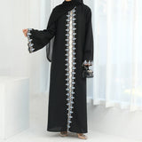 Eid Ramadan Flower Embroidery Abayas for Women Muslim Dress Dubai Open Abaya Turkey Kaftan Kebaya Caftan Marocain Femme Robe New
