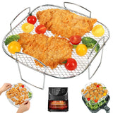 Air Fryer Baking Rack Metal Square/Round/Rectangle Oven Grill Racks Airfryer Accessories for Cosori,Instant Vortex,Gourmia,Foodi