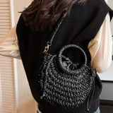 Straw Rattan Beach Handbag